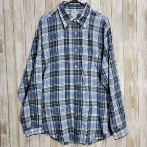 Brooks Brothers 1818 Regent  Mens Plaid Shirt Blue sz XL